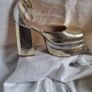Karen Millen Gold Platform Court Shoes Image 3