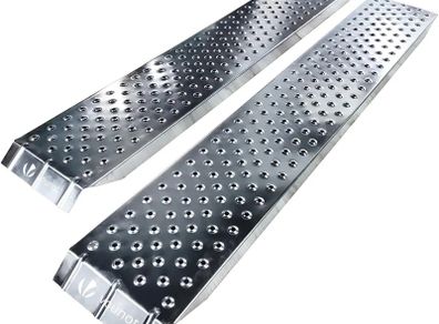 Loading Ramps, Set of 2 Heavy Duty Steel Ramps, for Van, Lawnmower, ATV, Quad Motorcycle, Capacity 400 kg, 160 x 23 x 5 cm