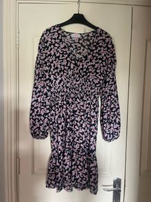 Brand new savida black and floral long sleeved mini dress