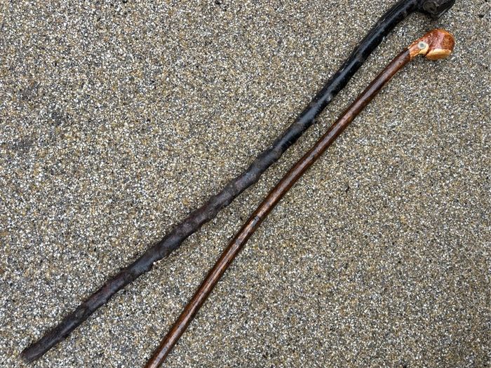 Black thorn and Hazel walking sticks X2