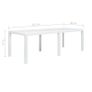 Garden Table White 220x90x72 cm Plastic Rattan Look Image 2