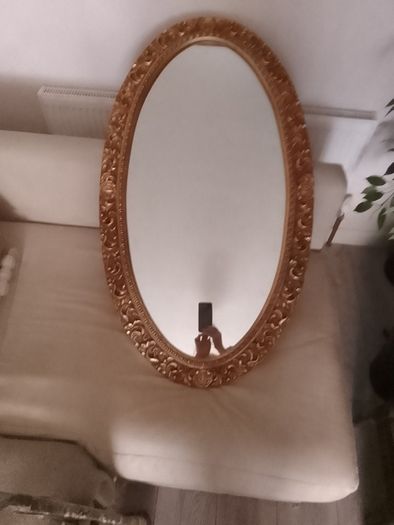 Large Oval Gilt Framed Mirror