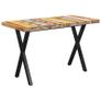 Dining Table X-shaped Legs 140x70x77cm Solid Reclaimed Wood Image 8