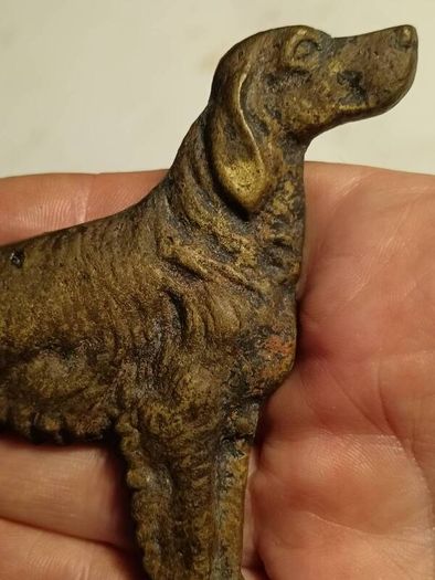 Early 20th Century Brass Retriever Dog
