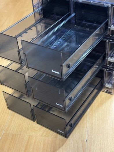 Stackable organising boxes for bits and bobs