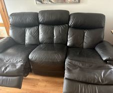 Black Leather Recliner sofa 3 Seater