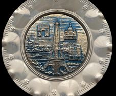 Vintage Brass Plate Paris Eifel Tower
