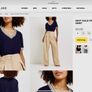 River Island Navy Gold Trim T-Shirt Image 3