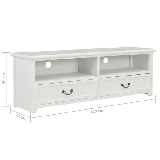 TV Cabinet White 120x30x40 cm Wood