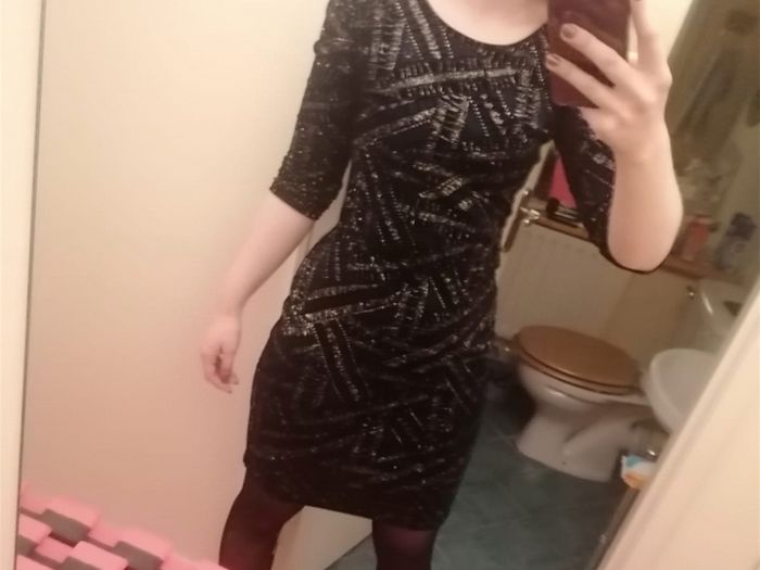 Navy sequenced dress