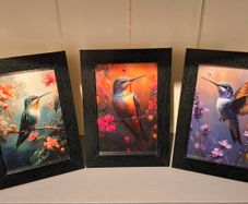 Trio of Framed Hummingbirds