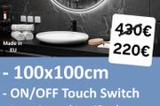 LED Bathroom Mirror 100cm Round Continous LED Light Antifog Neutral Light Temperature Bright Makeup Cosmetic Vanity