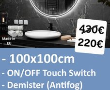 LED Bathroom Mirror 100cm Round Continous LED Light Antifog Neutral Light Temperature Bright Makeup Cosmetic Vanity