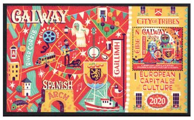 2020 Ireland Galway European Capital of Culture 2020 Commemorative Stamp Miniature Sheet Mint Never Hinged (MNH)