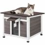 Outdoor Cat House Weatherproof Wooden Cat Shelter with Window and Openable Roof Image 2
