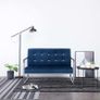 2-Seater Sofa with Armrests Blue Chrome and Velvet Image 5