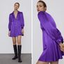 Zara purple Dress rhinestone buttons, size S Image 6