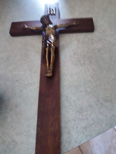 Vintage Sealed Wooden Crucifix  WALL HANGING Catholic INRI