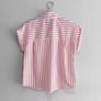 New Pink + White Striped Short Sleeve Shirt Image 5