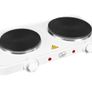 Electric Twin Hob Hot Plate with Temperature Control/Set of 1000W & 1500W Hobs / 5 Temperature Settings/Portable, Ideal for Cooking While Travelling, White Image 2