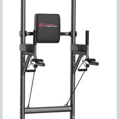 Power Tower Pull-Up & Dip Station for Home Gym - Adjustable Height Range, 330LBS Capacity with Anti-Slip Suction Cups H-Steel Base Power Rack