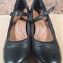 CLARKS heels court shoes black leather Size Uk 5.5 D Eu 39 Image 3