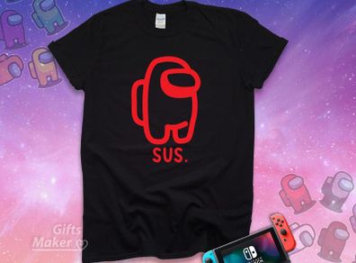 Among Us SUS T Shirt Crewmate Shirt Imposter Shirt Gaming Shirt for Kids Adult Birthday Gift for Friend Among us Costume Xmas Gifts