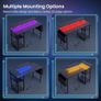 Gaming Desk with LED Lights & Power Outlets, Reversible Black Image 4