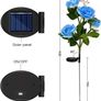 Solar Lights Outdoor Garden, Garden Lights Solar Powered Waterproof with 8 Bigger Blue Rose Flower, 2 Pack Outside Solar Garden Lighting Decorative for Christmas Gift Pathway Yard Wedding Party Fence Image 3