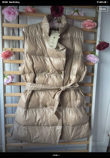 gilet Bnwt Azara beige tie belt gilet TU sizing