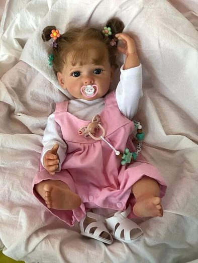 22 Inches 55 cm So Really Cute Cuddly Reborn Baby Doll Silicone Vinyl Full Body Realistic Newborn