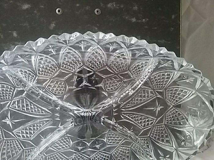 Ovel Divided Glass Snack Tray