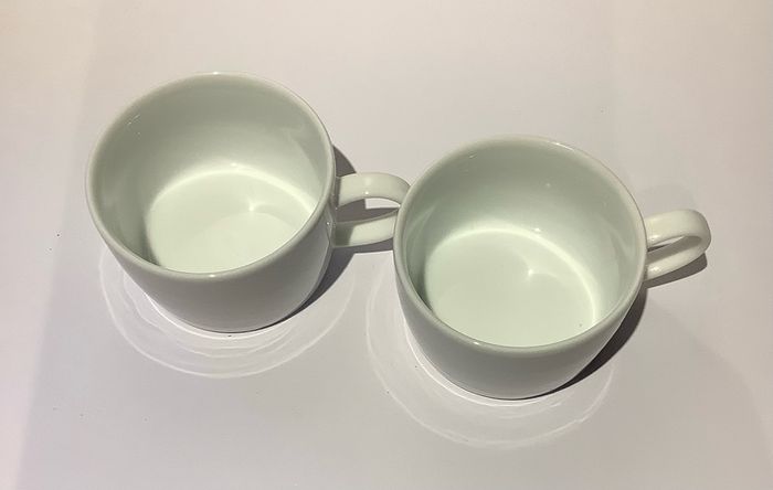 White Porcelain Coffee Cups x 2