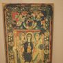Rare Vintage Virgin And Child Icon Tapestry on Wood. Image 7