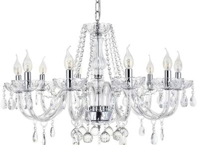 Elegant Crystal Chandelier Light 10 Arms  Crystal Ceiling Pendant Lamp