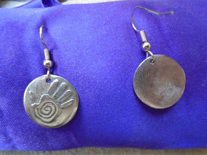 New Pewter Healing Hands Earrings, Pewter jewellery,