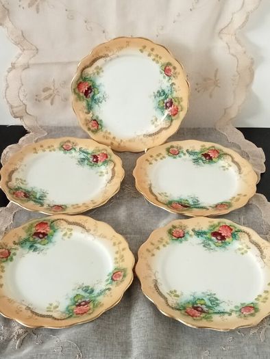Victorian Bone China Side Plates X 5