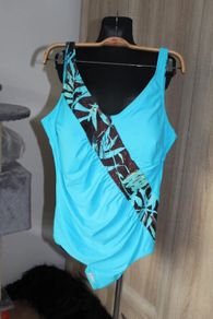 Sonja Blank blue swimsuit size UK24 EU52 Postage included