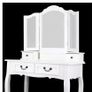 white Dressing Table 4 Drawer Stool Mirror Image 4