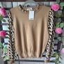 jumper bnwt one size tan jumper with frilled collar Image 3