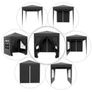 2x2m Popup Gazebo Party Tent Pavilion Black with 4 Sides Image 4