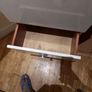 White Painted Vintage Wooden Wardrobe with Mirror, Drawers & Hanging Space Image 2
