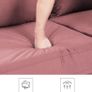 3-seater sofa, couch for living room, cover made of velvet, for apartments, small rooms, wooden frame, metal legs, simple structure, modern design, 183 x 78 x 88 cm, pink Image 3