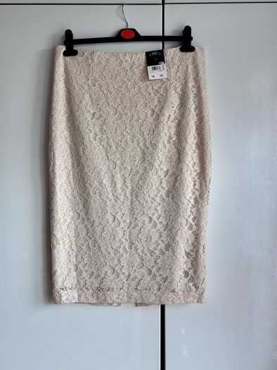 F&F Cream Lace Pencil Skirt UK 14 | Knee Length | New With Tags