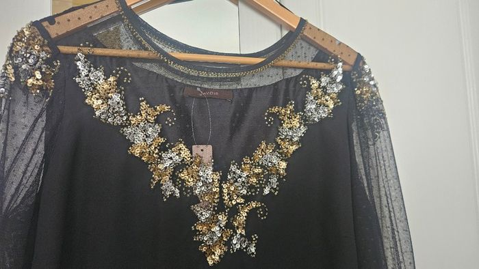 Black dressy new dress Savoir embellished