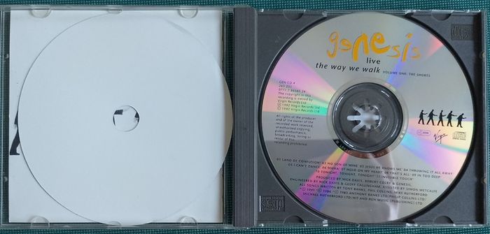 Genesis - Live / The Way We Walk (Volume One: The Shorts) CD (1992) Prog Pop Rock EX+
