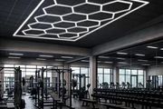 14 Hexagon LED Lighting with border Car Showroom 4.845 x 2.435 metre