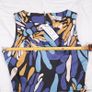 Closet London Abstract Blue Navy Belted A-Line Skater Dress 12UK/40EU Image 9