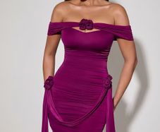 Oh Polly Plum Roselle Mini Dress