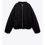 Zara Women's Black oversized bomber jacket size S Image 4